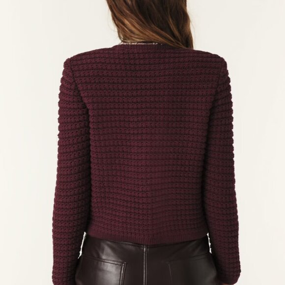 NEW Ba&sh Gaspard Cardigan Sweater - Bordeaux  - medium - New With Tags - Picture 5 of 7